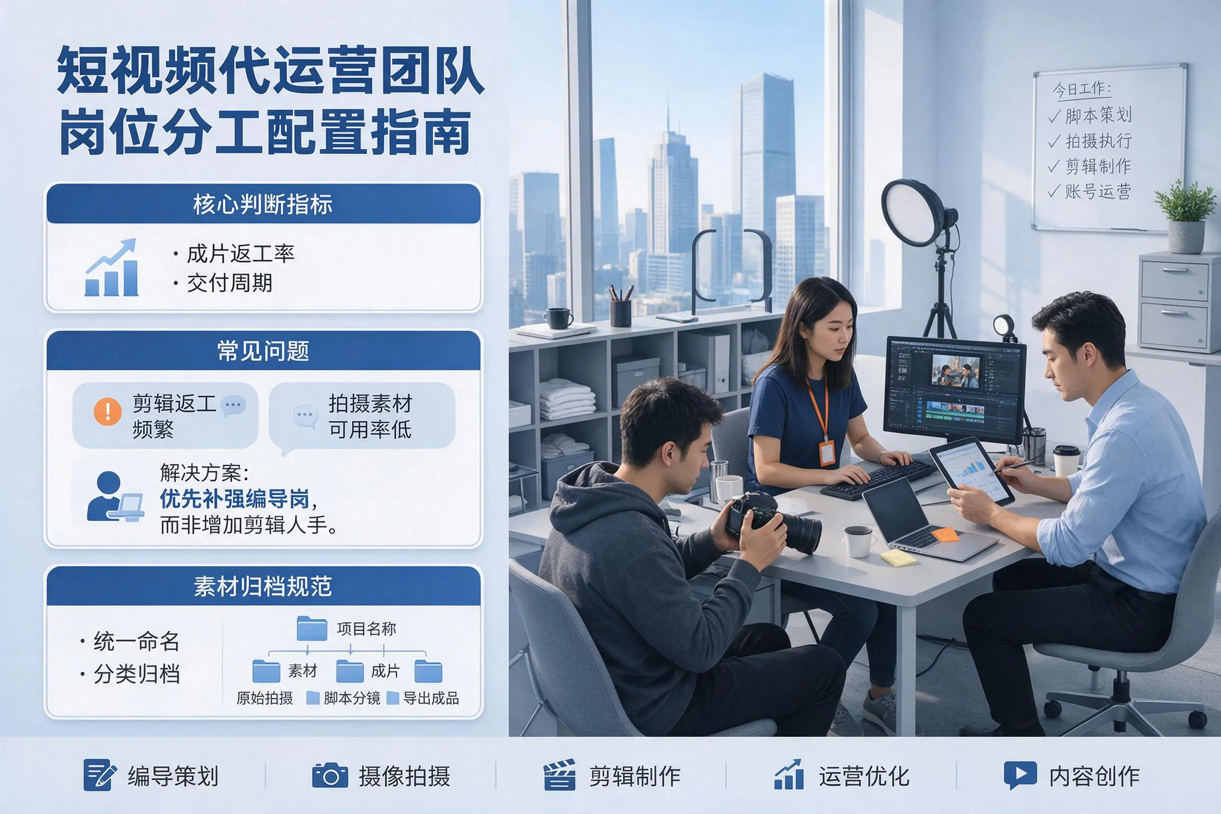 短视频代运营团队如何配置？铁岭企业岗位分工科普说明