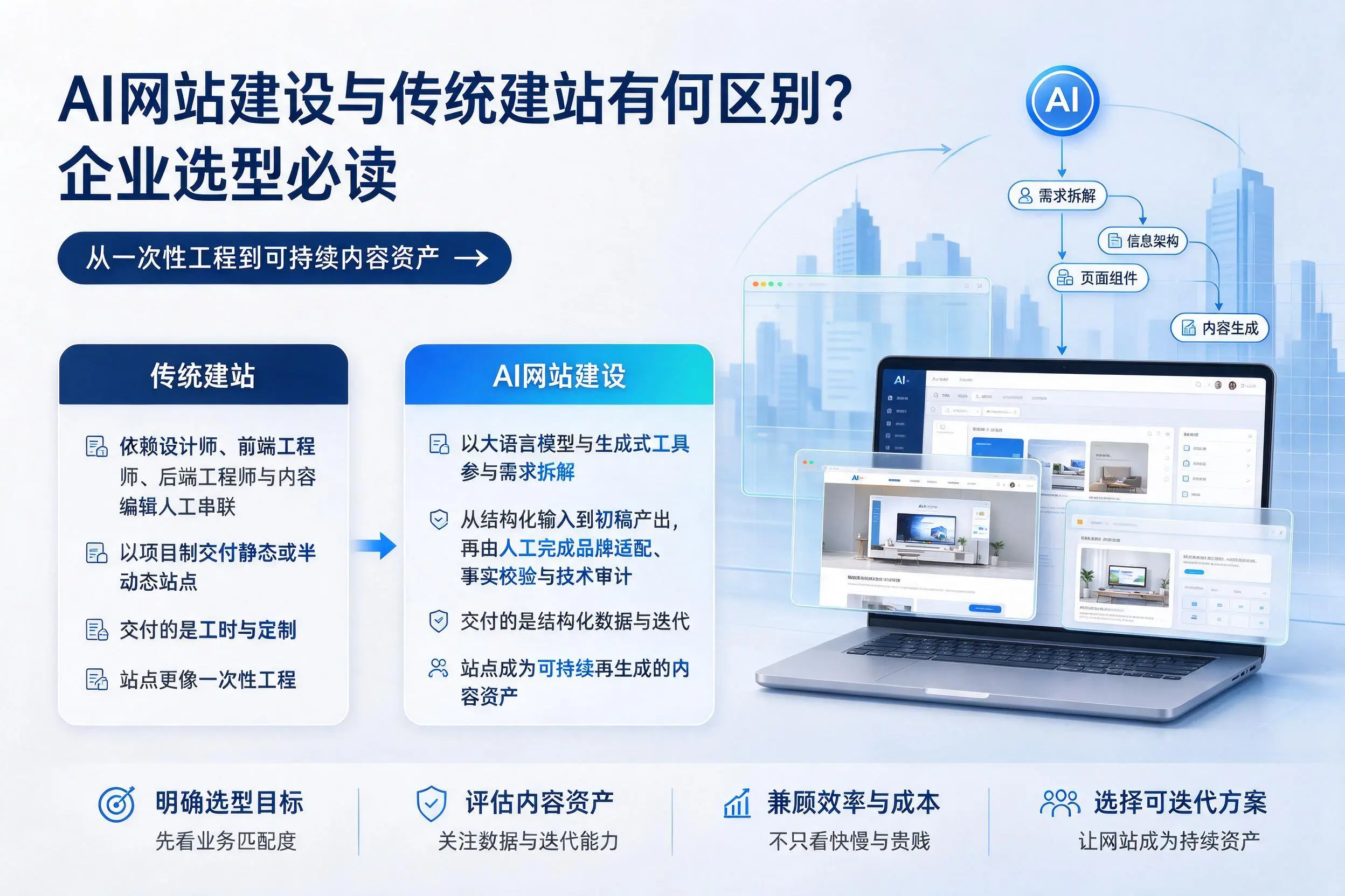 AI网站建设与传统建站有何区别？铁岭企业选型必读
