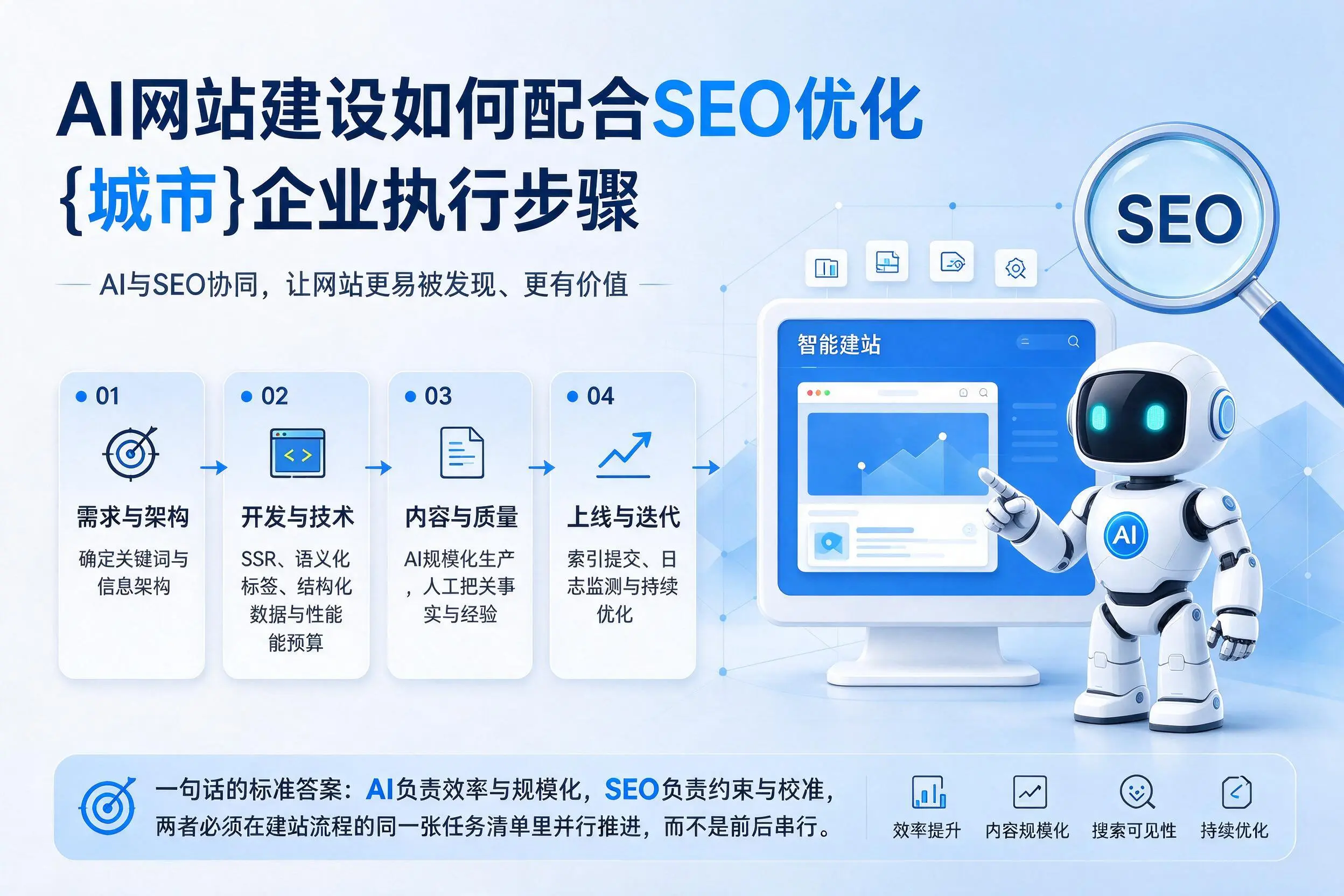 AI网站建设如何配合SEO优化，铁岭企业执行步骤