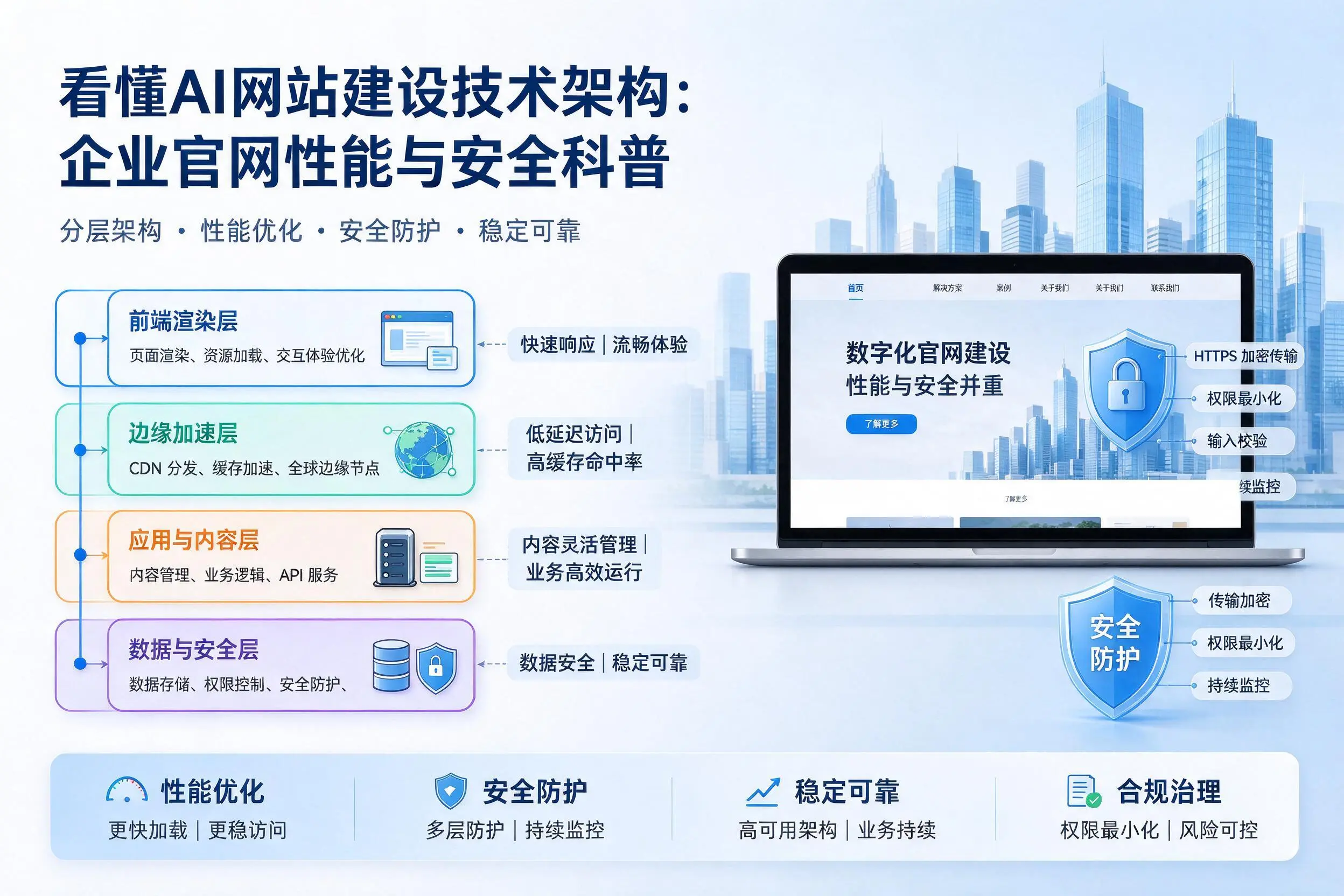 看懂AI网站建设技术架构:铁岭企业官网性能与安全科普
