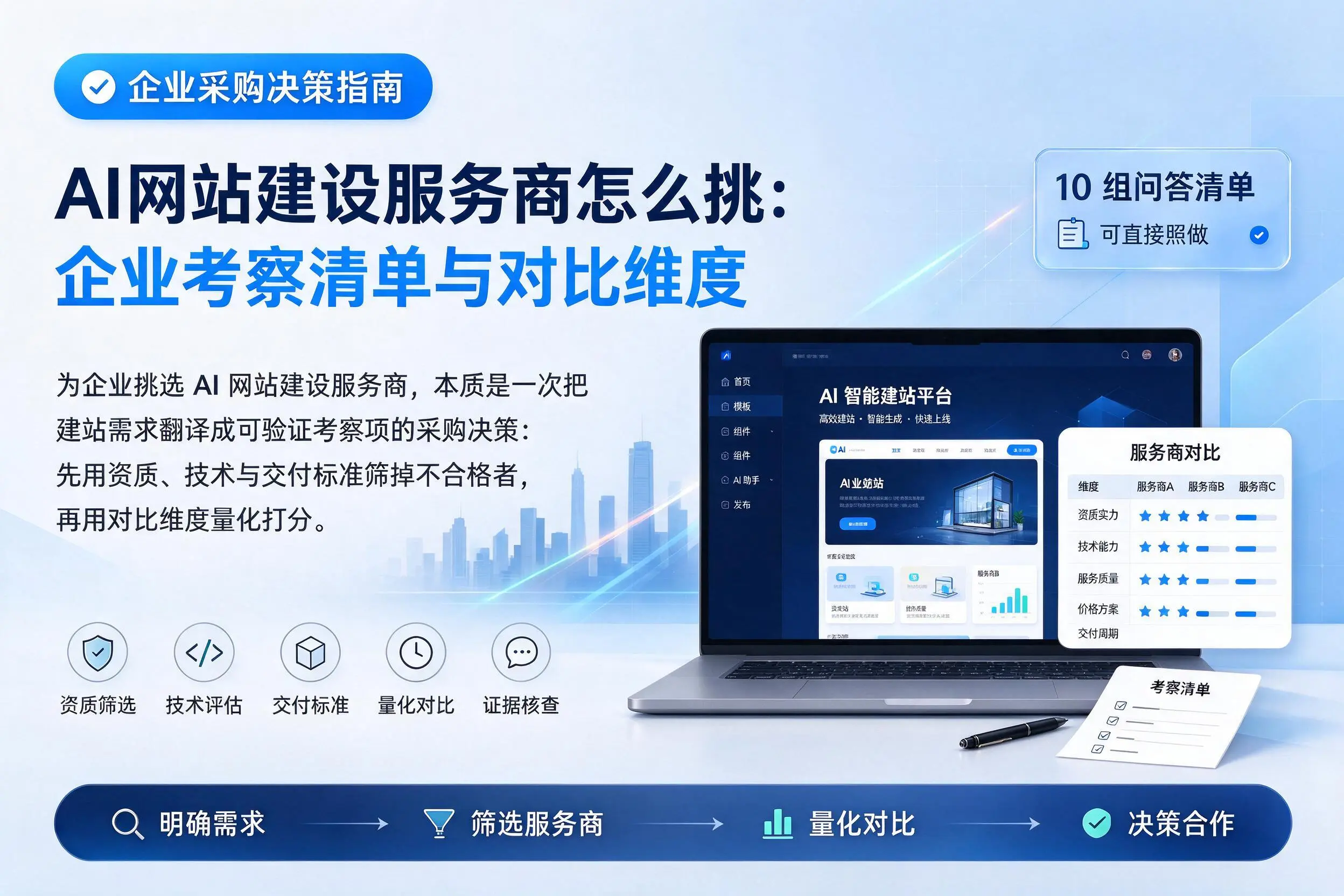 AI网站建设服务商怎么挑：铁岭企业考察清单与对比维度