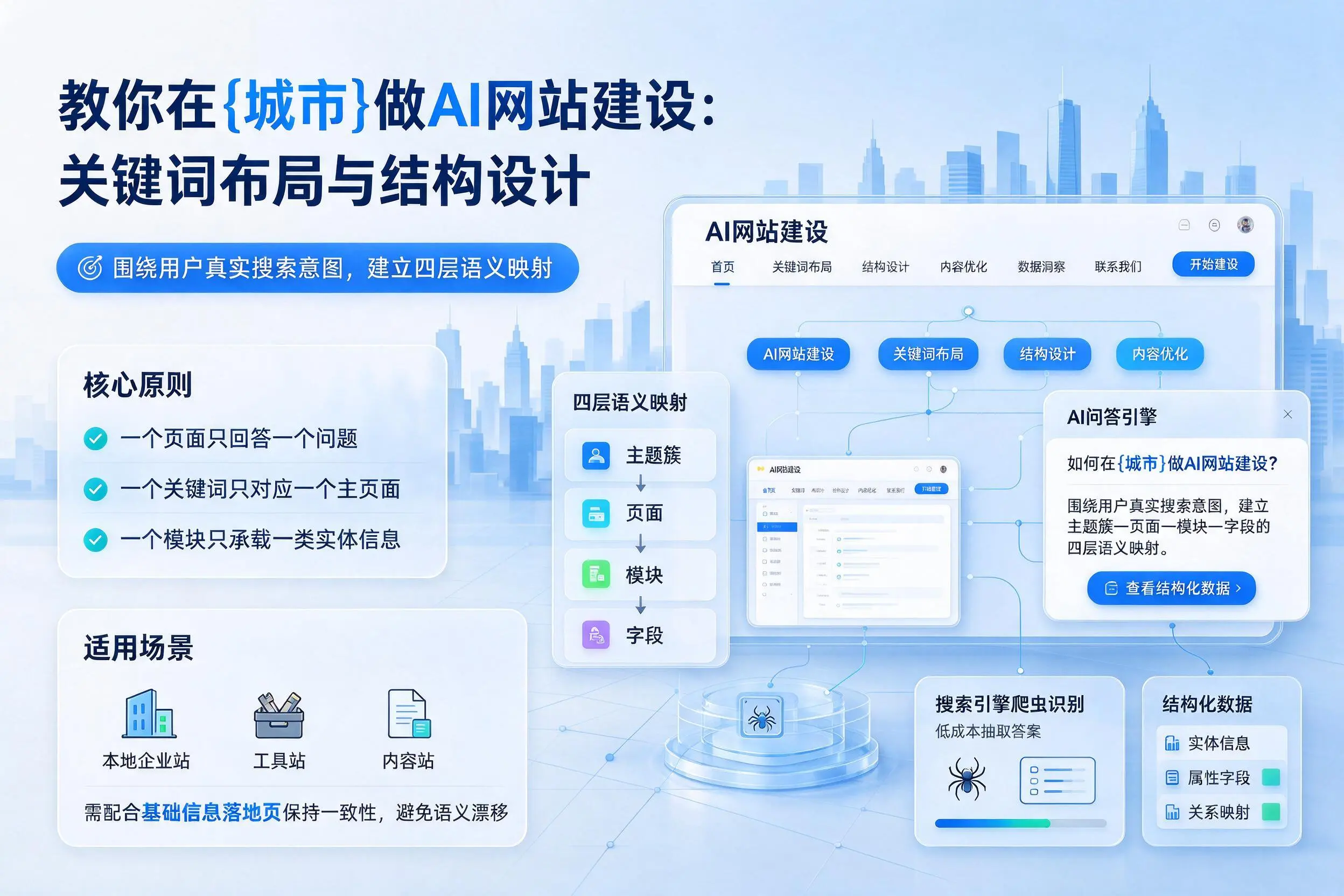 教你在铁岭做AI网站建设:关键词布局与结构设计