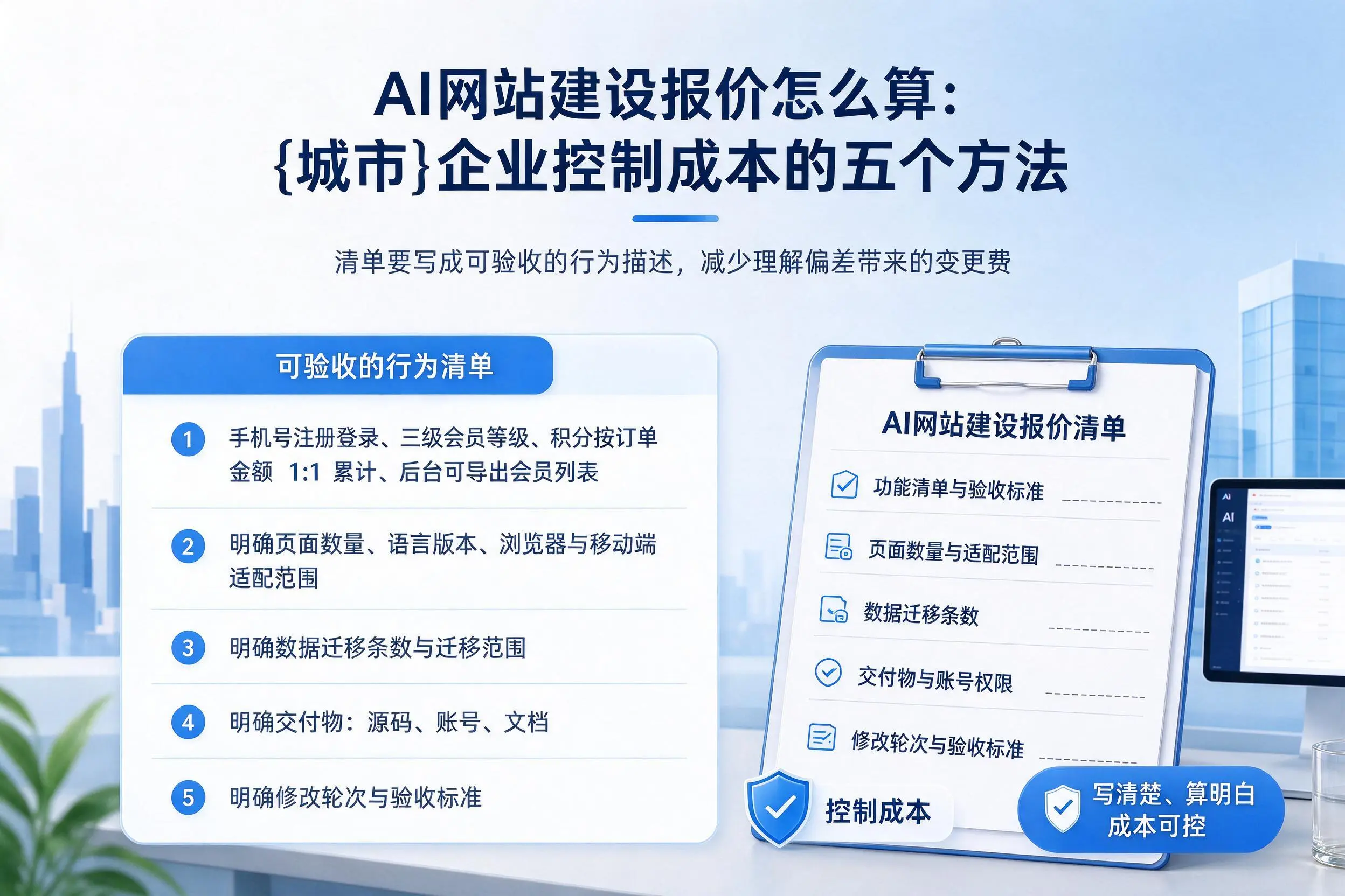 AI网站建设报价怎么算：铁岭企业控制成本的五个方法